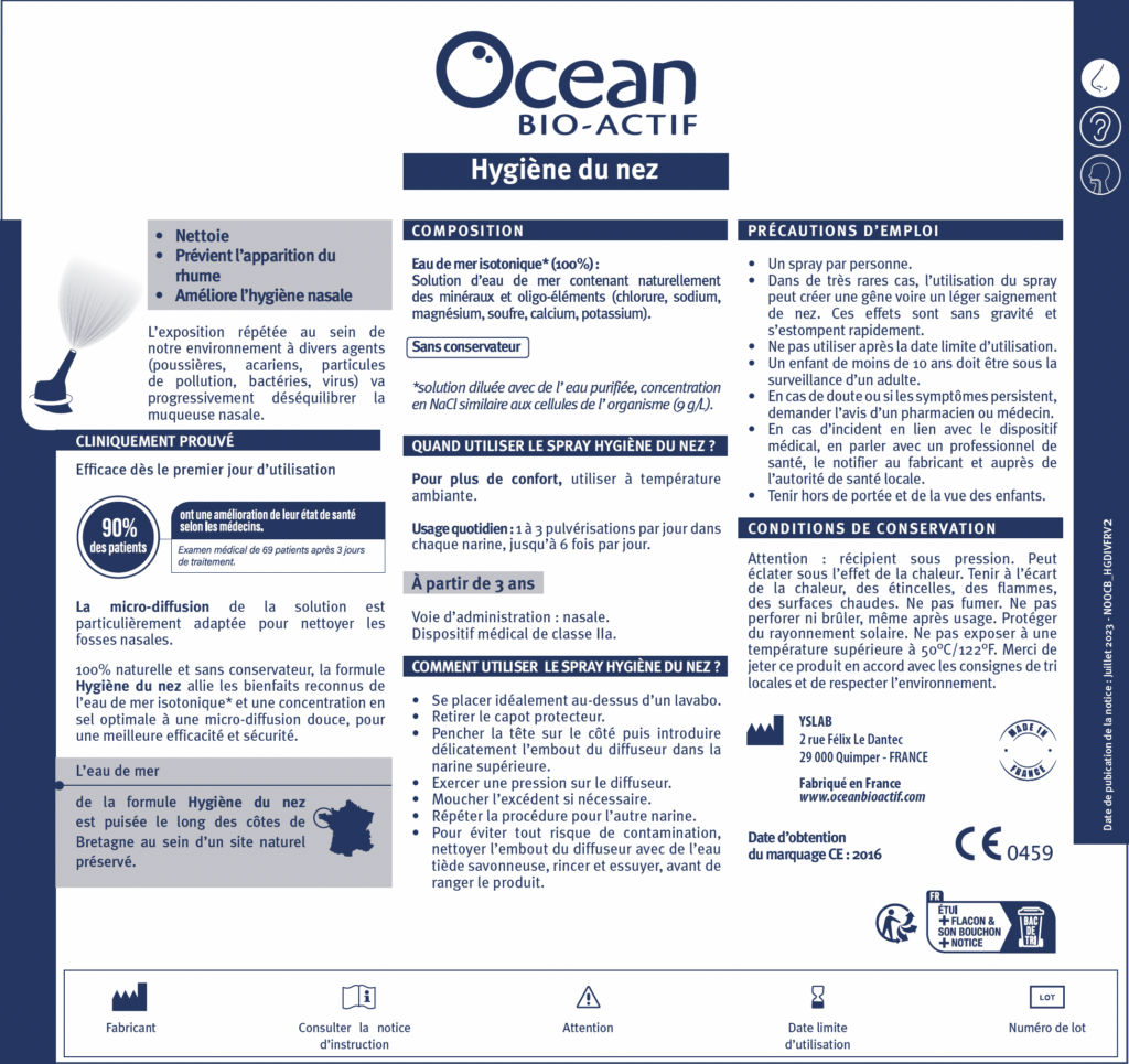 OCEAN BIO-ACTIF Notice Hygiène du Nez 