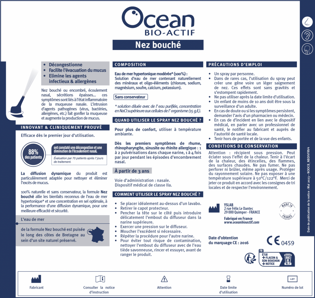 Notice OCEAN BIO-ACTIF Nez Bouché